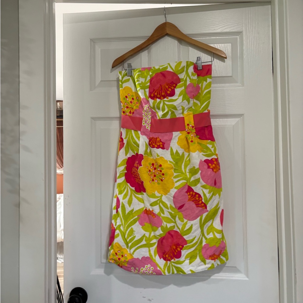 Lilly Pulitzer Pink and Green Floral Dress